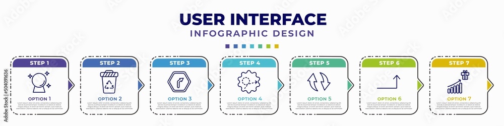 Poster infographic template with icons and 7 options or steps. infographic for user interface concept. incl