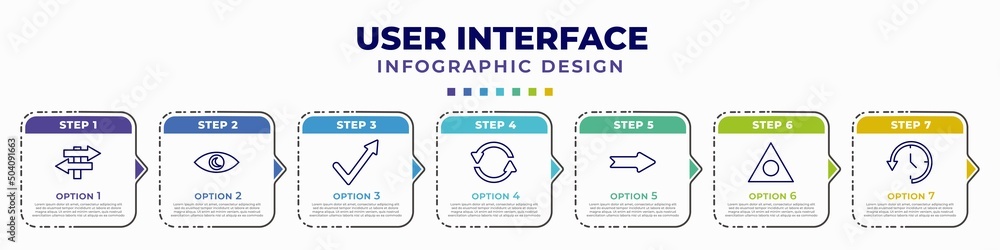 Poster infographic template with icons and 7 options or steps. infographic for user interface concept. incl