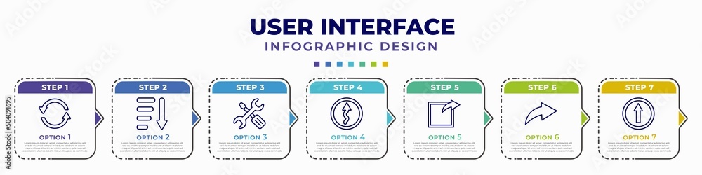 Poster infographic template with icons and 7 options or steps. infographic for user interface concept. incl