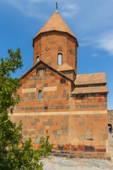 Fototapeta na wymiar View of S. Astvatsatsin's dome and drum of the famous ancient monastery of Hor Virap. Armenia