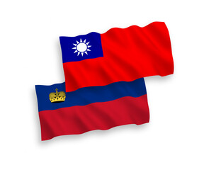 Flags of Liechtenstein and Taiwan on a white background