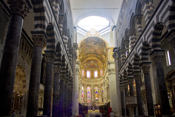  Interior of Saint Lawrence (Lorenzo) Cathedral in Genoa