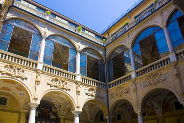 Patio of Palazzo Doria-Spinola or Palazzo Antonio Doria (circa 1543). Nowadays serves as offices of...