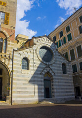 Fototapeta na wymiar Church of Doria family - church of San Matteo at Piazza San Matteo in the Old Town of Genoa 