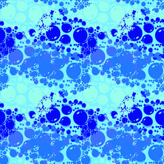 Fototapeta na wymiar Bubbles in the water on a blue background,seamless pattern,texture for design,vector illustration