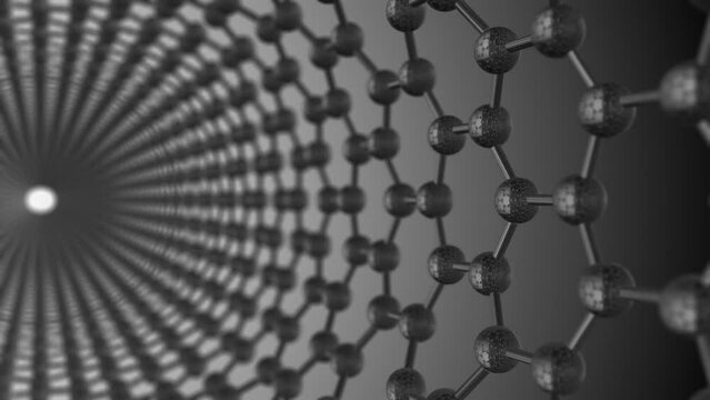Carbon nanotube atom molecular structure in graphene graphite lattice