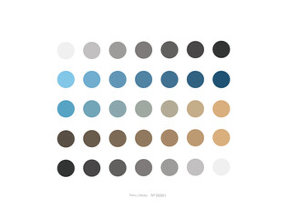 Pastel colour palette with blue and orange gradient for professional graphic design and illustration use and applications - Tolnu | Media No. 00001