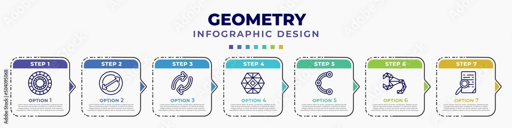Poster infographic template with icons and 7 options or steps. infographic for geometry concept. included c