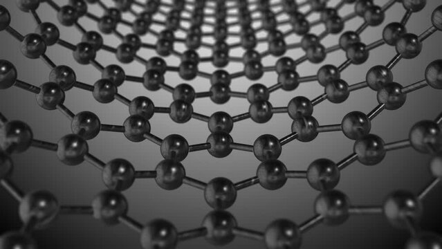 Carbon nanotube atom molecular structure in graphene graphite lattice