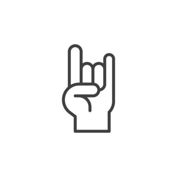 Rock And Roll Hand Gesture Line Icon