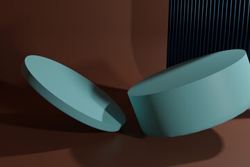 round stand with textured glass background 3D