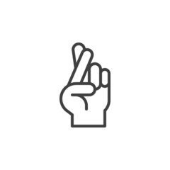 Good luck gesture line icon