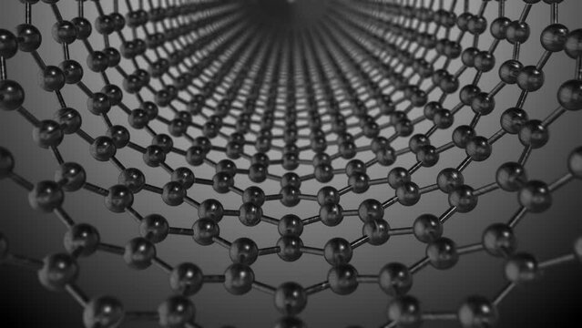 Carbon nanotube atom molecular structure in graphene graphite lattice