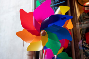 Colorful rainbow weather vane from plastic for sale in shop