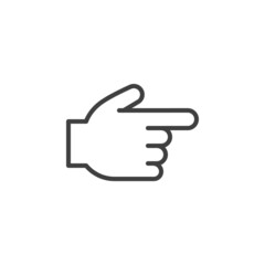 Finger pointing right line icon