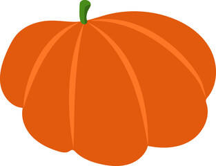 Pumpkin icon, flat design template, vector illustration