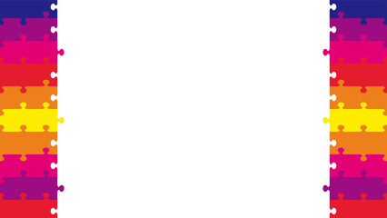 レインボーカラーの左右囲みフレーム背景画像　16:9