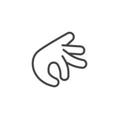 Pinch gesture line icon