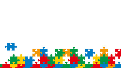 カラフルでおしゃれなジグソーパズル　下揃え背景画像16:9