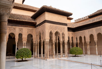 Fototapeta premium Walls and buidings of medieval fortress Alhambra, Granada, Andalusia, Spain