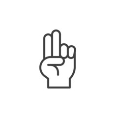 o Finger hand gesture line icon