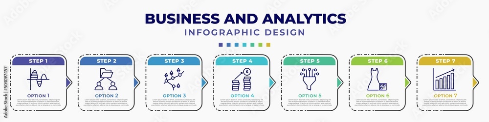 Poster infographic template with icons and 7 options or steps. infographic for business and analytics conce