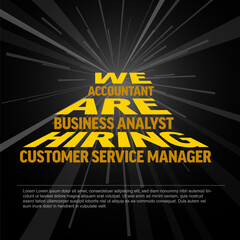 We are hiring flyer template - yellow big stairs isometric letters