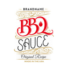Vintage BBQ sauce logo