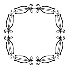 outline decorative round frame illustration