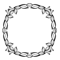 outline decorative round frame illustration