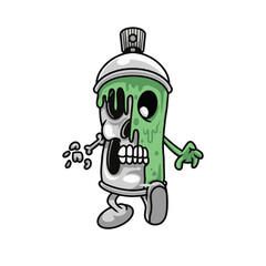 Mascot spray zombie premium vector