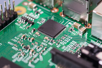 Fototapeta premium Electronic circuit and processor CPU clean