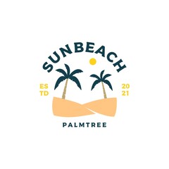 Beach vacation logo design vector illustration
