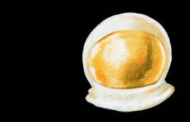 astronaut space helmet artistic sketh illustration painting style