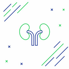 Line Human kidneys icon isolated on white background. Colorful outline concept. Vector
