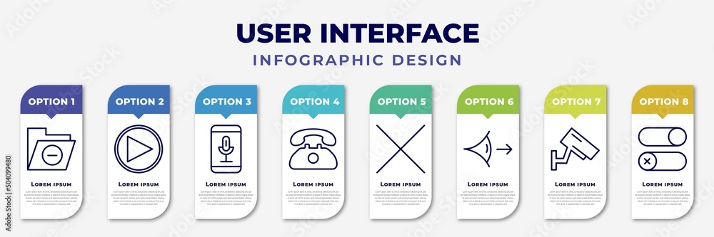 Poster infographic template with icons and 8 options or steps. infographic for user interface concept. incl