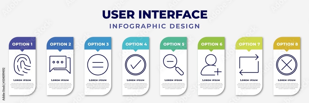 Poster infographic template with icons and 8 options or steps. infographic for user interface concept. incl