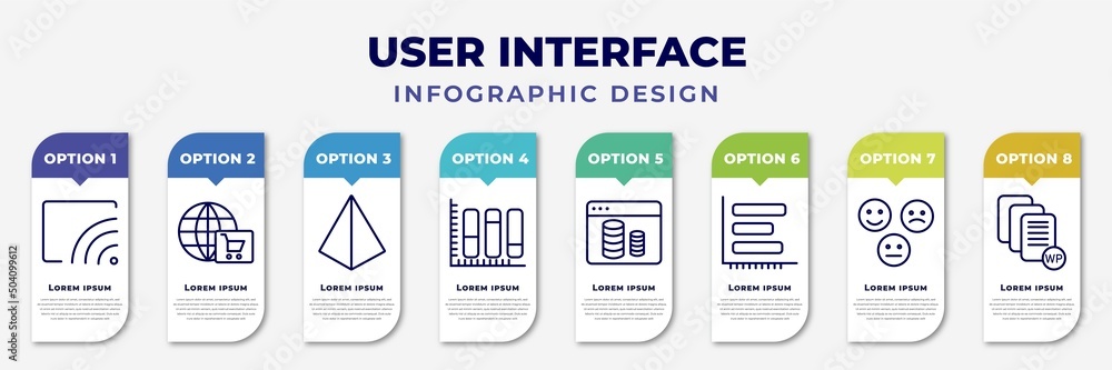 Poster infographic template with icons and 8 options or steps. infographic for user interface concept. incl