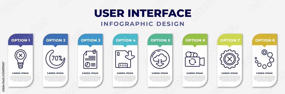 Poster infographic template with icons and 8 options or steps. infographic for user interface concept. incl