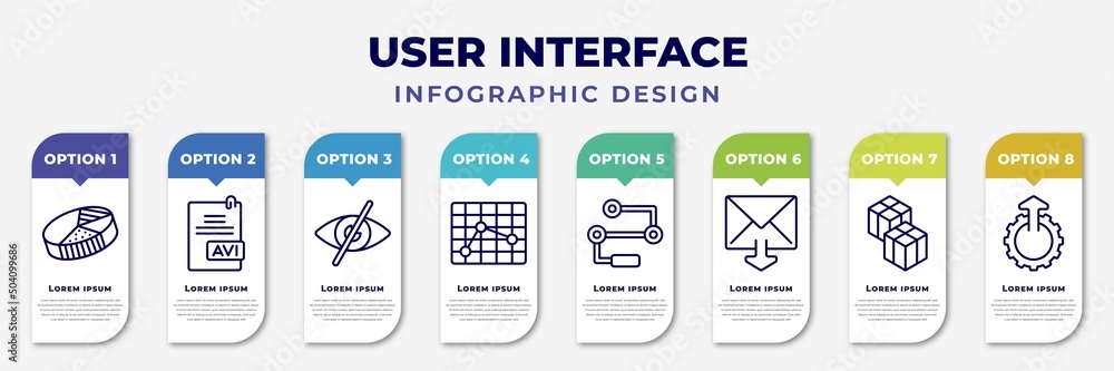 Poster infographic template with icons and 8 options or steps. infographic for user interface concept. incl