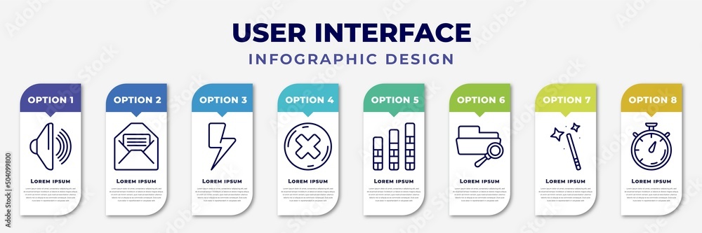 Poster infographic template with icons and 8 options or steps. infographic for user interface concept. incl
