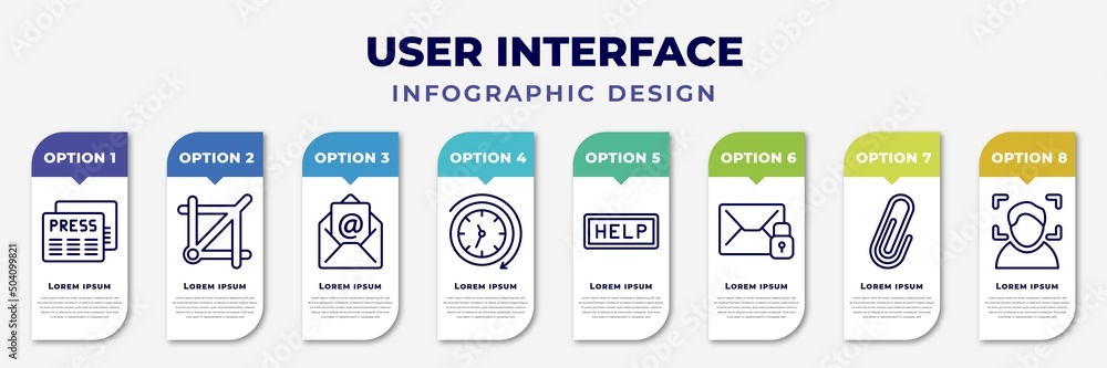 Poster infographic template with icons and 8 options or steps. infographic for user interface concept. incl
