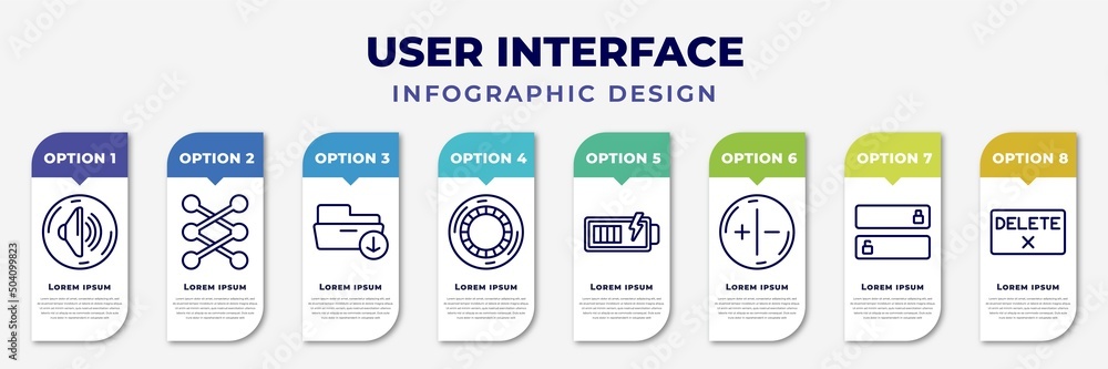 Poster infographic template with icons and 8 options or steps. infographic for user interface concept. incl