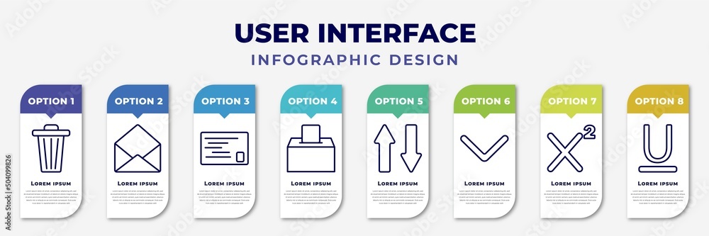 Poster infographic template with icons and 8 options or steps. infographic for user interface concept. incl