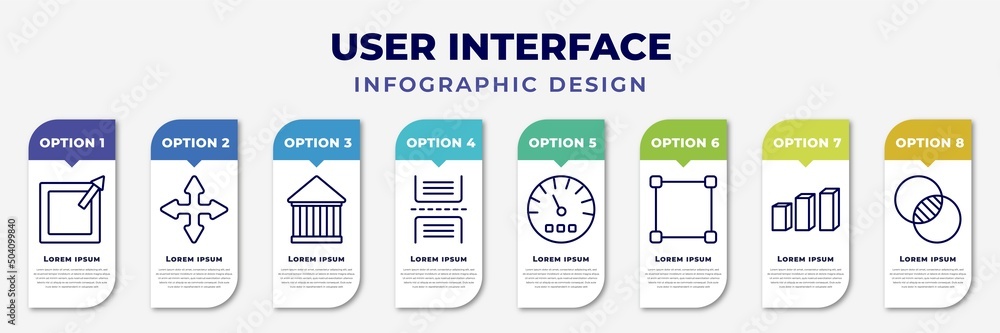 Poster infographic template with icons and 8 options or steps. infographic for user interface concept. incl