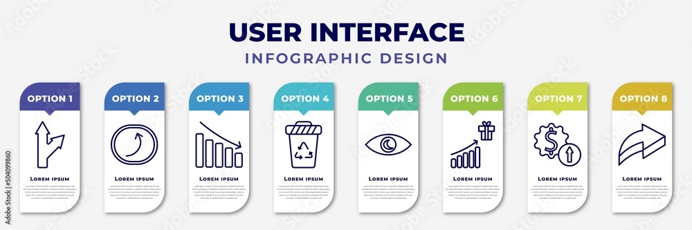 Poster infographic template with icons and 8 options or steps. infographic for user interface concept. incl