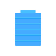 Water tank vector. Tap. free space for text. Blue water tank on white background.