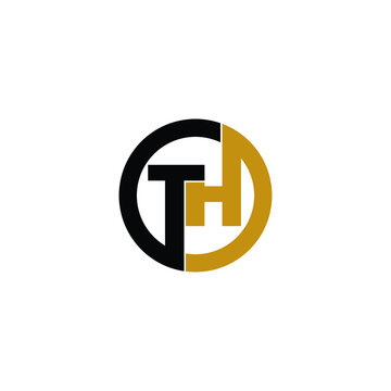 Letter TH circle logo design vector