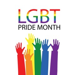  LGBT Pride Month.Lesbian Gay Bisexual Transgender. Rainbow LGBT