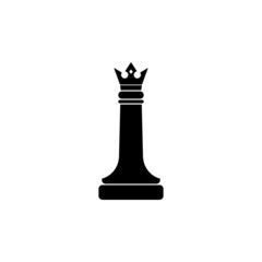 Chess queen icon flat sign for mobile concept and web design